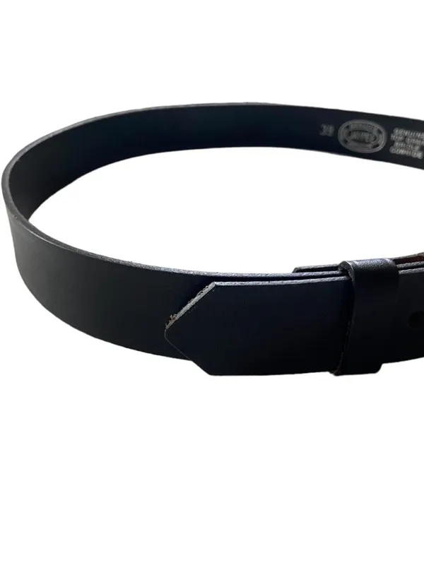 Genuine Leather Gold Buckle Belt Black Size 38 Equestrian Preppy Old Money - Image 5