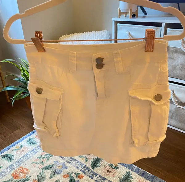 Mini White Cargo Skirt - Image 3