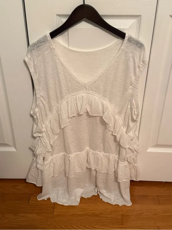 Free People Claire Tee in Ivory - Image 3