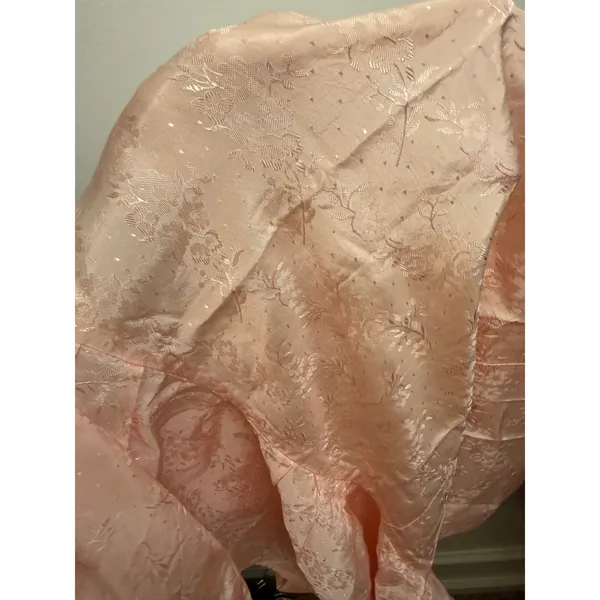 Vintage Handmade Baby Pink Floral Jacquard Skirt Romantic Coquette Aesthetic - Image 2