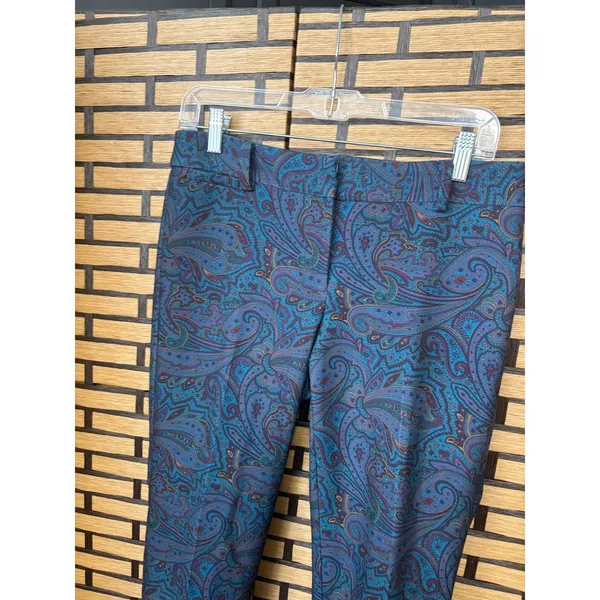 Talbots Hampshire Blue Paisley Print Dress Pants Size‎ 4P - Image 3