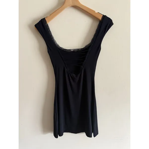 Windsor Whimsical Glam Bow and‎ Lace Mini Dress XS Size Extra Small Sexy Black - Image 4
