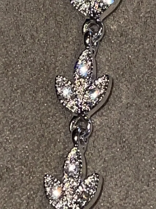 Vintage 80s Napier Silver Tone Leaf Link Tennis Bracelet USA - Image 6