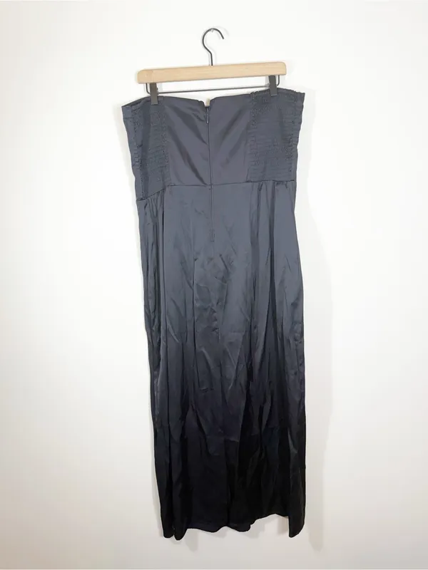 Abercrombie Black Satin Sculpt Strapless Maxi Dress XL - Image 5