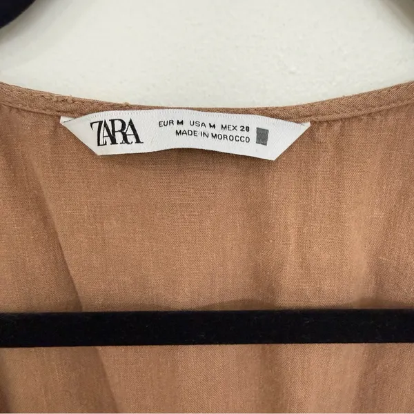 ZARA Tan Maxi Dress Women’s Size Medium - Image 4