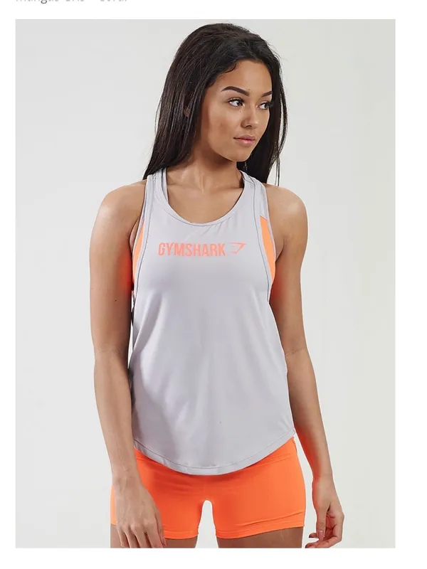 Gymshark Tank with Neon Coral Logo Sz M - Image 10