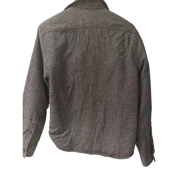 American Rag Faux Fur Lined Shirt Jacket Gray Button Front Shacket Women's M - Image 4