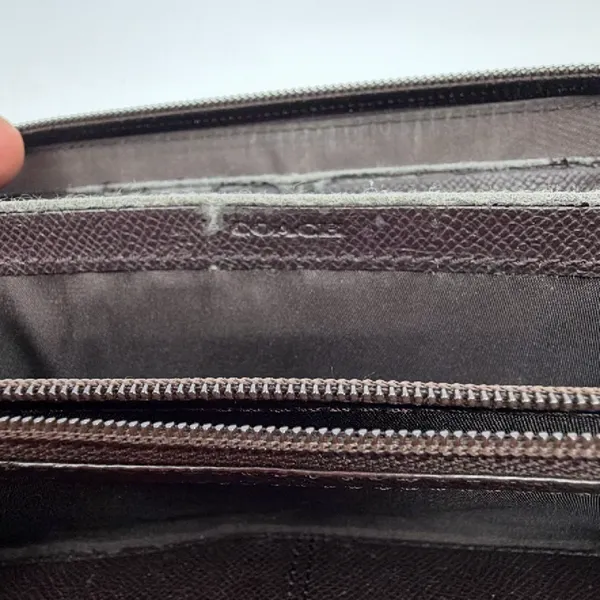 Coach Long Zip Around Wallet Brown Signature C Canvas - Image 6