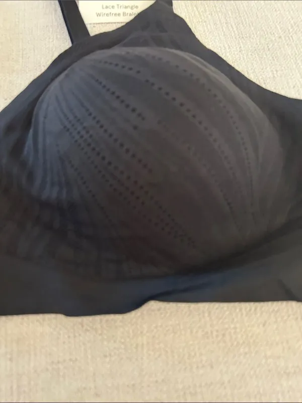 True & Co Lace Triangle Bralette, Black, Size XL, NWT - Image 6