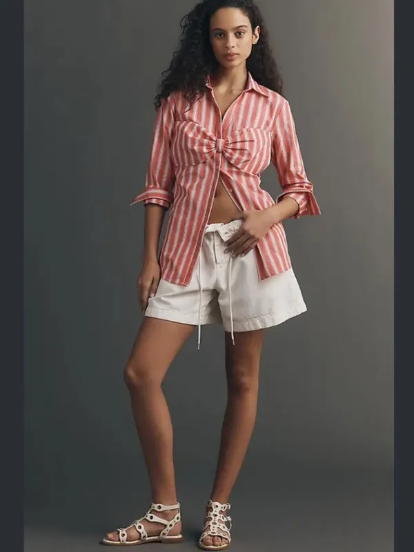 Anthropologie Maeve Bow Long-Sleeve Buttondown Top - Image 4