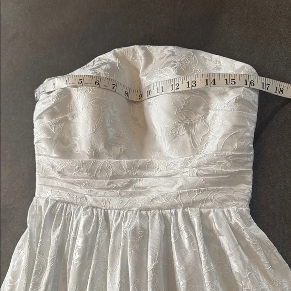 Women’s White Floral Strapless Prom Formal Dress Zip & Corset Back Size 2/4 NWOT - Image 9