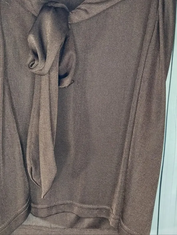 Anxiety Vintage Brown V-Neck Belted Cap Sleeve Y2K 90's Boho Chic Clubwear Top - Image 7