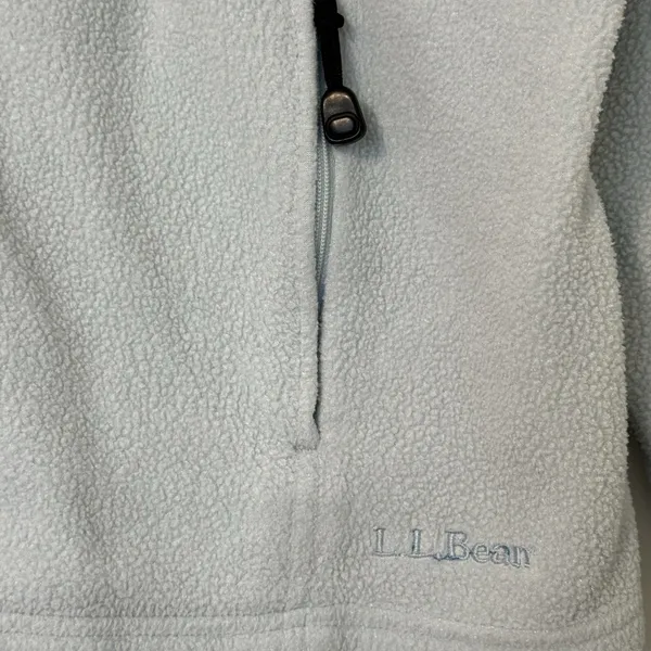 L.L. Bean Women’s Full-Zip Fleece Sweater Size L Light Blue Soft Polar Warm - Image 6