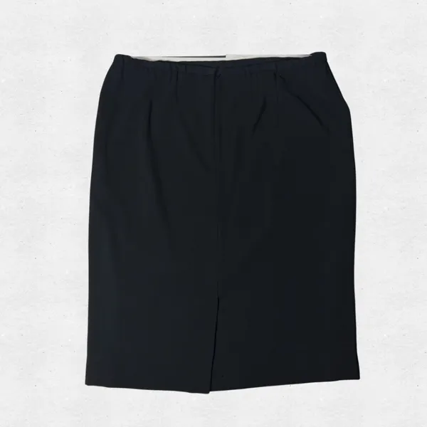 Vintage 90s Charter Club Black Pencil Skirt Plus Size 16 W Knee Length Office - Image 2