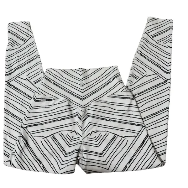 BuffBunny Slay Leggings Medium White Black Zebra Geometric High Waist Activewear - Image 6