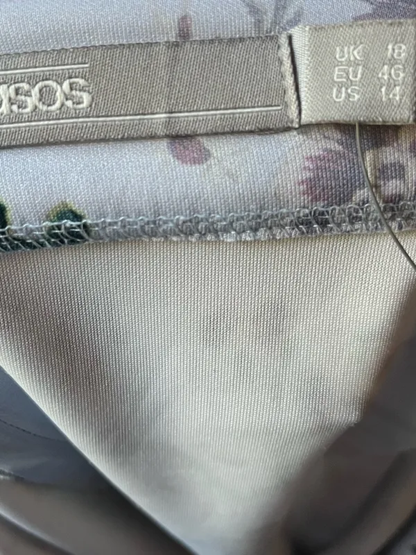 ASOS Floral Assymetrical Skirt in Light Blue - Image 3
