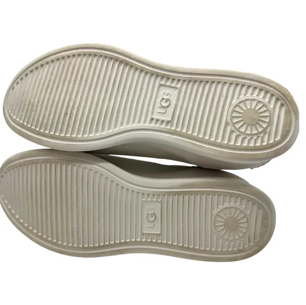 Women’s UGG Libu Stretchy White Leather Slip On Sneakers Sz 8.5 Elastic Narrow - Image 10