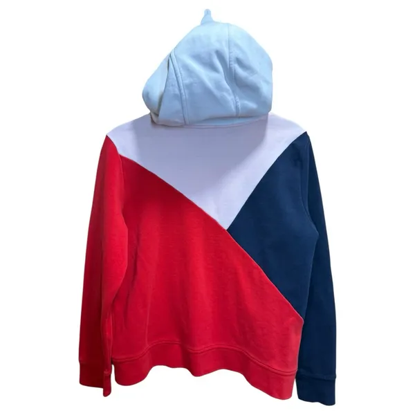 Nautica Colorblock Hoodie Women’s Medium Red Navy White Pullover 2019 - Image 8