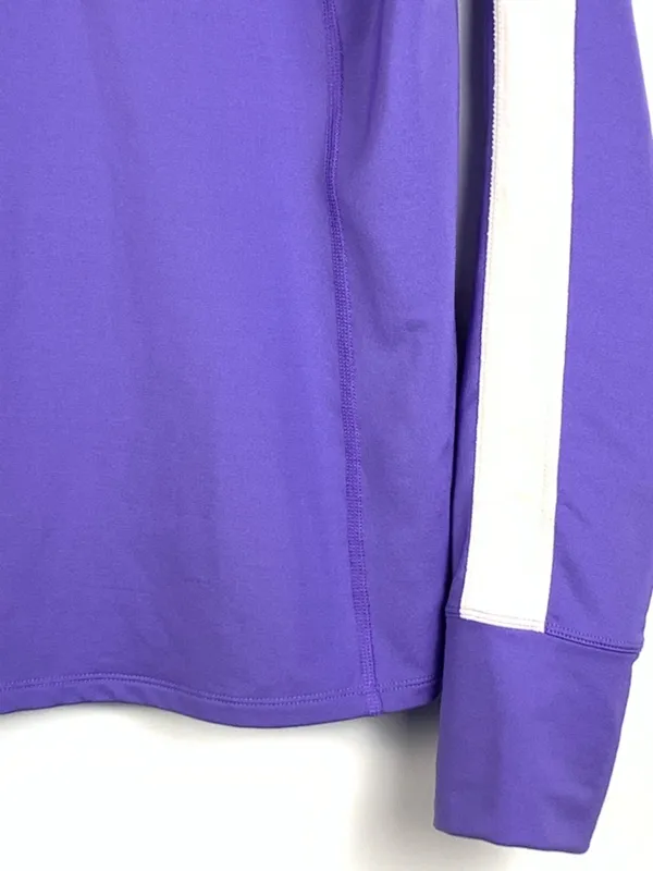 Nike Dri-FIT Womens Half Zip Pullover Purple Running Thumbholes Long Sleeve M - Image 6