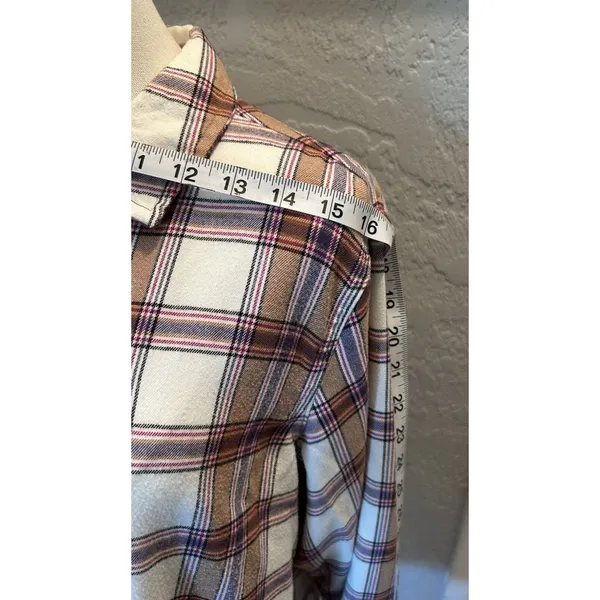Jach's Girlfriend Tartan Plaid Flannel Shirt Women Med Button Up Outdoors Casual - Image 8