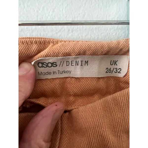 ASOS Pants Women's 26 Camel Wide Leg Crop Cotton Denim Fall Neutral Indie - Image 2