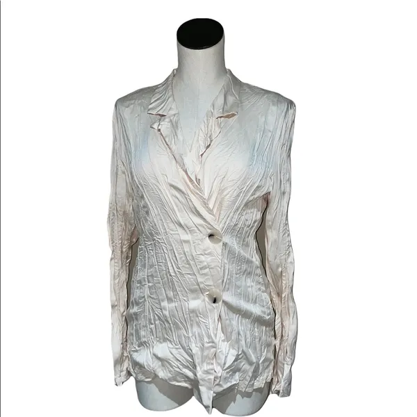 NWT  Zara CREASED-EFFECT SATIN JACKET Medium Lightweight - Image 9