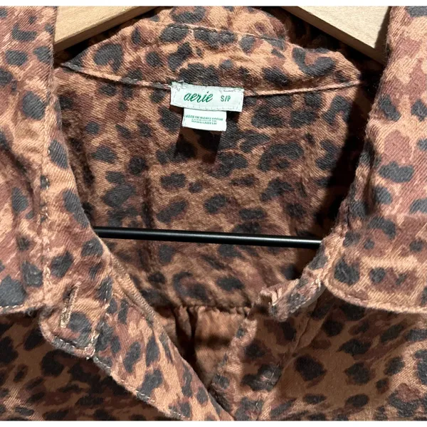 Aerie Leopard Print Button Up Shirt - Image 6
