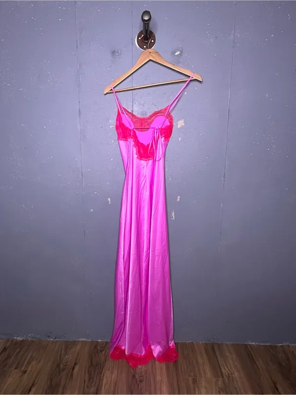 SKIMS Woven Shine Lace Long Dress XXS - Image 5