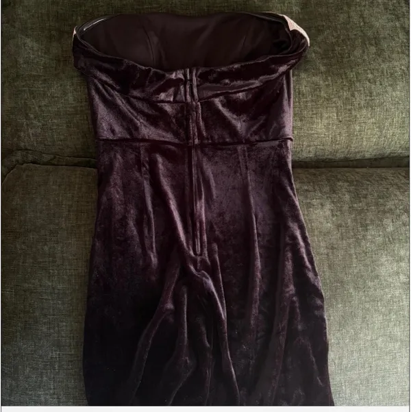 Windsor Black Velvet Mini Dress - Image 3