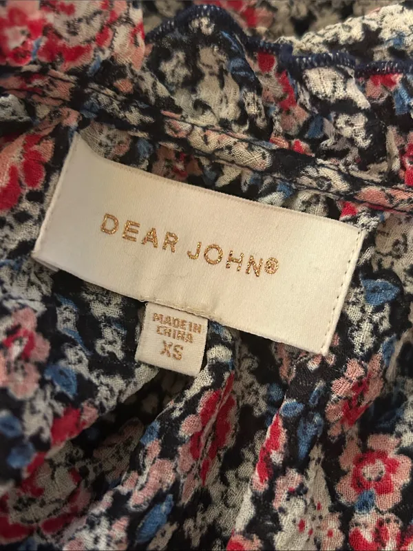 Dear John Whitley dress maxi floral size XS ruffle tiered sleeveless - Image 8