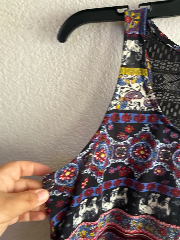 Self Esteem Bohemian Print Race Back Tank Multicolor L - Image 8