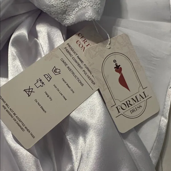 Elegant Wedding Dress With Sequined Bodice and Cap Sleeves White 10 NWT - Image 8