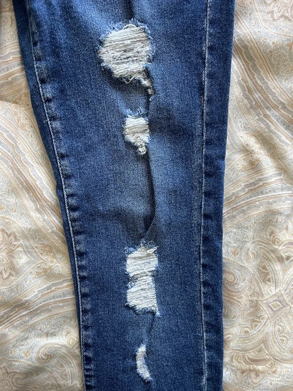 KanCan Dark Blue Distressed Skinny Jeans - Image 6