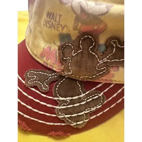 Vintage Disney Parks Walt Disney World Mickey Mouse Red Cadet Hat Cap - Image 4