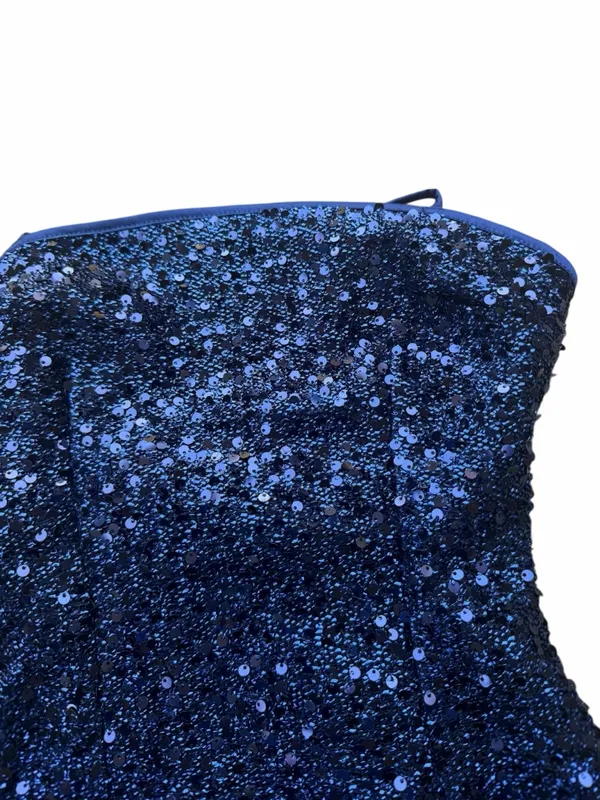 NEW Edikted Kiara Strappy Sequin Mini Dress Party Navy Blue Purple formal - Image 5