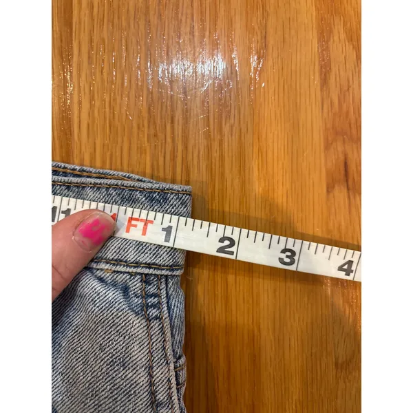 Free People WE THE FREE Denim Distressed Frayed Hem‎ Mini Skirt Size 25 Blue - Image 5