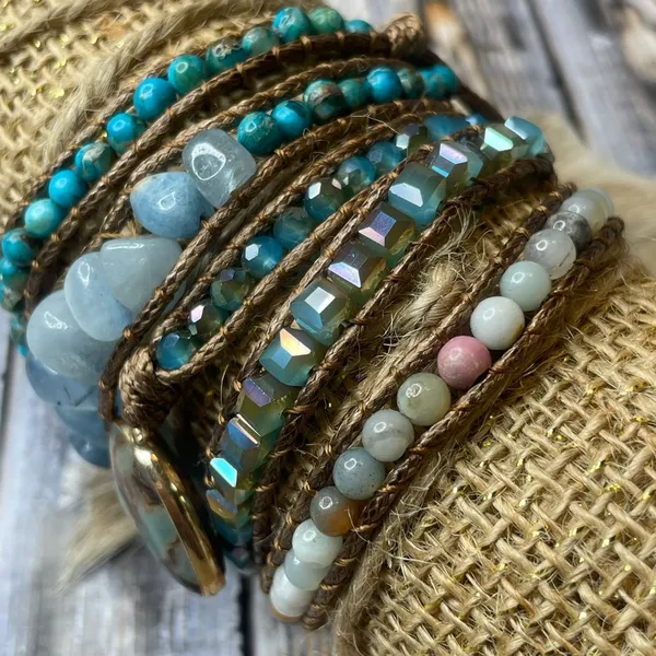 Long Strand Bracelet: The Heart in Turquoise - Image 5