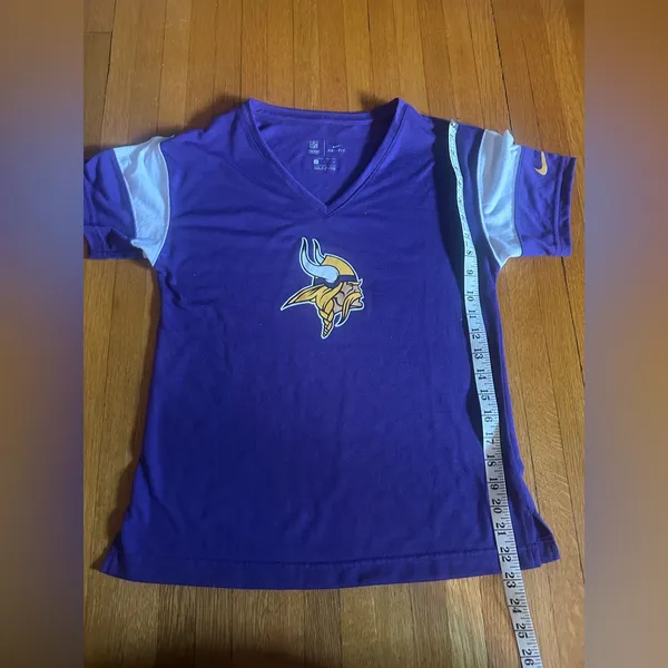 NFL Womens T-Shirt Minnesota Vikings V-Neck Short Sleeve T-Shirt, Size S - Image 2