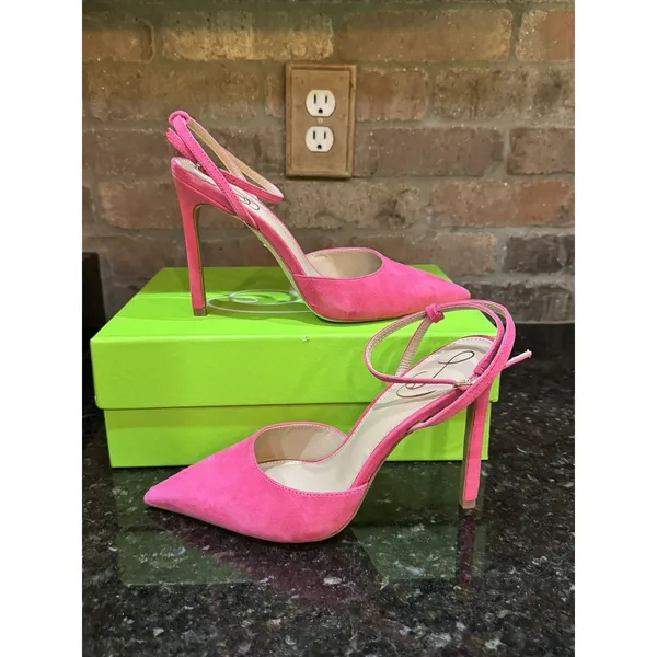 Sam Edelman Avril Dahlia Pink Suede Pumps Size 7 Pointed Toe - Image 5