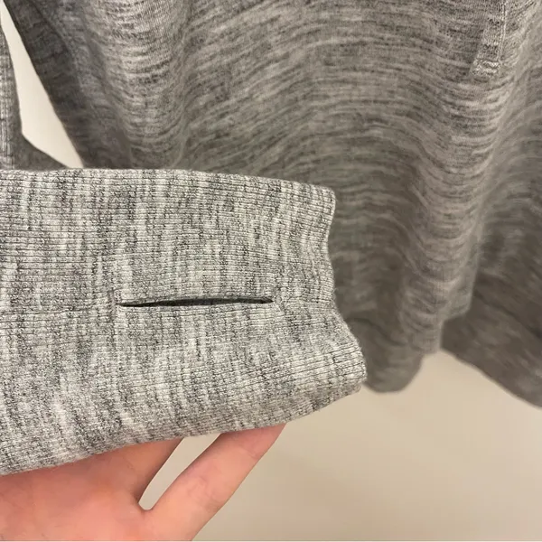 Athleta Heathered Grey Lightweight Hooded Sweatshirt - Image 6