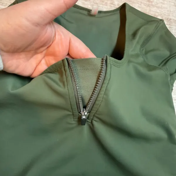 Free People Movement Womens Small Green Nylon Athletic Crop Top Workout Lined - Image 9