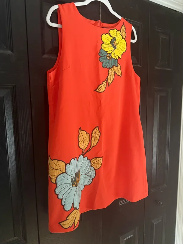 Vici Collection Mini Shift Dress Orange Floral - Image 2