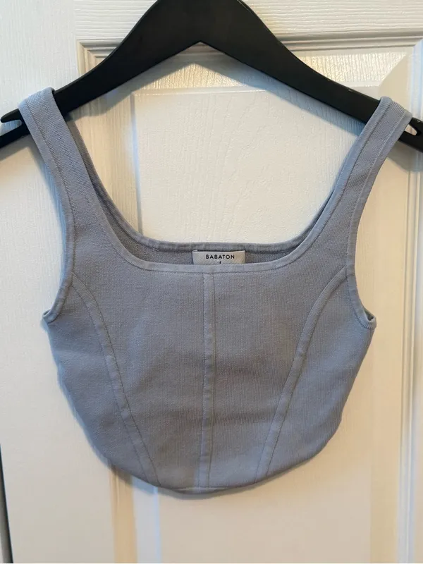 Aritzia Babaton Sculpt Knit Bustier in Light Blue - Image 2