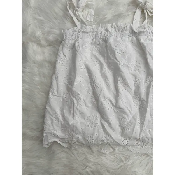 Cupshe White Eyelet Scalloped Hem Cover-Up Top Size Small - Image 6