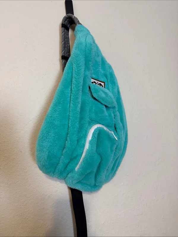 KAVU Rope Fleece‎ Sling Bag Green Crossbody Backpack Hiking - Image 3