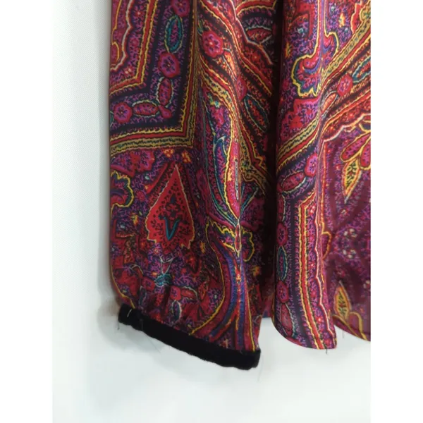 Lauren Ralph Lauren Purple Multicolor Abstract Top‎ Womens Large Bohemian Retro - Image 4