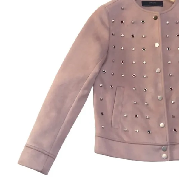 Zara Suede Effect Studded‎ Jacket - Image 4