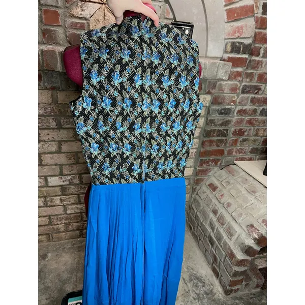 Dress formal midi dress blue green sheer skirt balletcore - Image 12