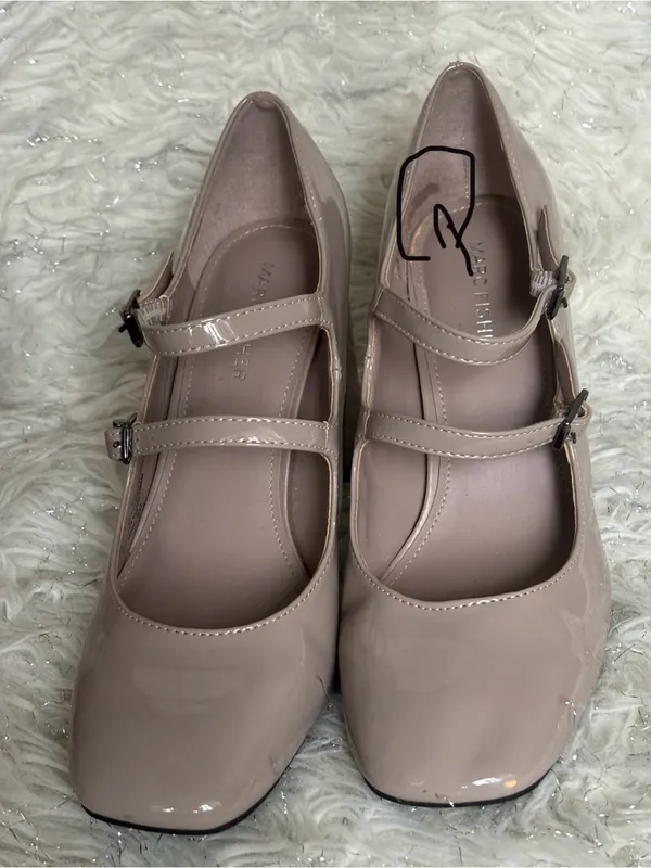 Marc Fisher Charisy Beige Women’s Tapered Patent Leather Block Heel Shoes Size8M - Image 15