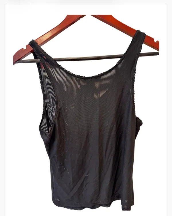 NWT Brandy Melville Mesh Tank Top Double Layer Black S M - Image 4
